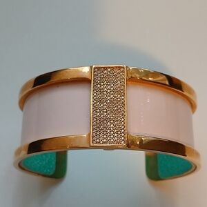 Elegant Gold and Pink Les Georgettes Ladies Bracelet/Cuff Reversible Cute